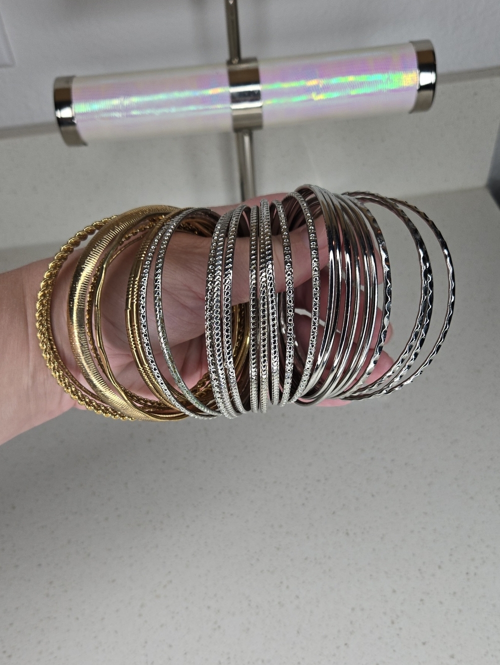30 Silver And Gold Bangles